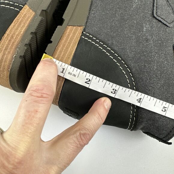 Sorel Major Lace Up Ankle Boot Wedge Gray Canvas Leather NL2163-010 Womens 10 - Picture 9 of 14